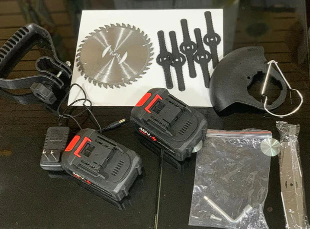Cortadora Podadora de Césped Eléctrica e Inalámbrica <strong> (INCLUYE 2 DISCOS Y 2 BATERÍAS + ACCESORIOS) </strong>