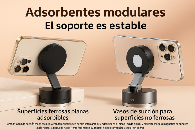 🧲 Soporte Magnético con Succión al Vacío