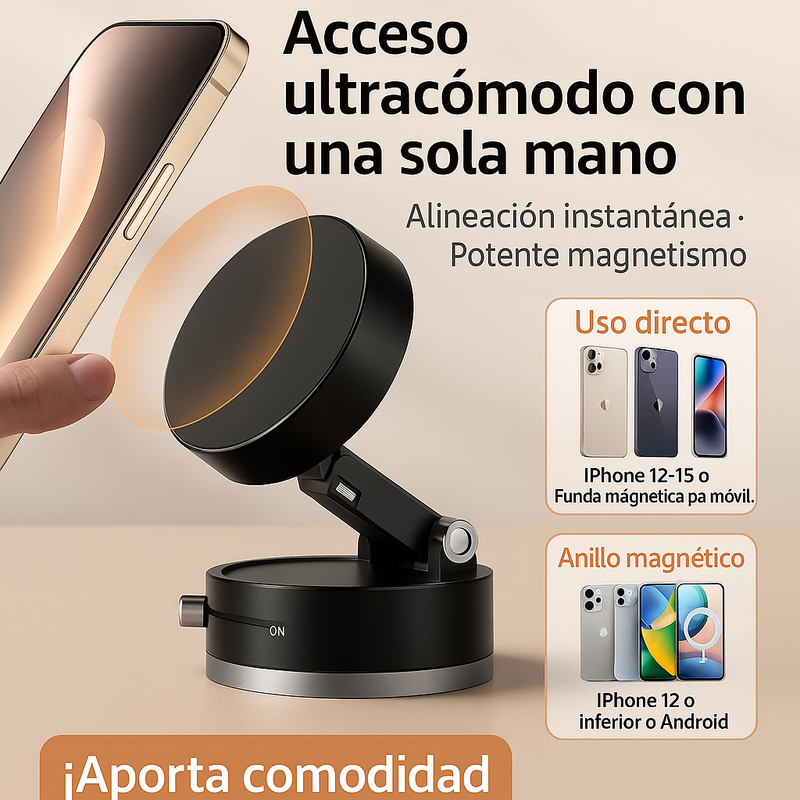 🧲 Soporte Magnético con Succión al Vacío